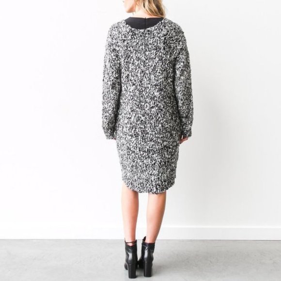 BRUNETTE THE LABEL ‘Emily’ Oversized Black White Knit Open Cardigan COATIGAN! - Picture 2 of 6